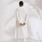 trueBrowns White Cotton A-line Kurta Set | Swadesiicart