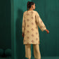 trueBrowns Beige Floral Bunch Muslin Silk Printed Relaxed Co-ord Set - Swadesiicart