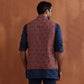 trueBrowns Men's Rust Printed Reversible Nehru Jacket | Swadesiicart