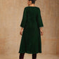 trueBrowns Green Velvet Embroidered Angrakha Kurta | Swadesiicart