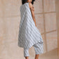 trueBrowns Multi Grey On Grey Ikat Print Cotton High-Low Co-Ord Set - Swadesiicart