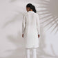 trueBrowns White Cotton Embroidered Kurta Co-ord Set - Swadesiicart