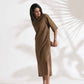 trueBrowns Brown Slub Dress | Swadesiicart