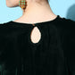InWeave Women's Green Velvet Kurta Set With Teal Gold Check Dupatta - Swadesiicart