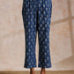 trueBrowns Indigo Dabu Floral Print Cotton Kurta Pant Set | Swadesiicart