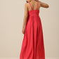 trueBrowns Bright Pink Slub Texture Sleeveless Dress | Swadesiicart