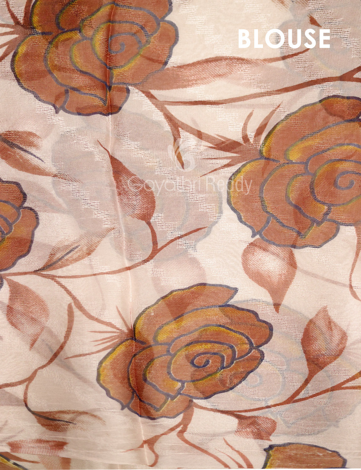 Brown With Off White Colour Leheriya Georgette Saree By Gayathri Reddy Designer Studio | Swadesiicart