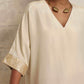 trueBrowns Ivory Tissue Kurta Co-ord Set - Swadesiicart