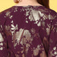 Ahalyaa Burgundy & Gold-Toned Bell Sleeves Printed Ethnic Jumpsuit With Waist Tie-Ups | Swadesiicart