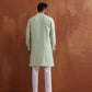 trueBrowns Men's Green Sequin Chanderi Kurta | Swadesiicart