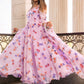 Pomcha Jaipur Lavender Gangaur Printed Organza Anarkali | Swadesiicart