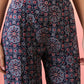 InWeave Navy Maroon Ajrakh Foil Round Neck Kurta Pant Set - Swadesiicart