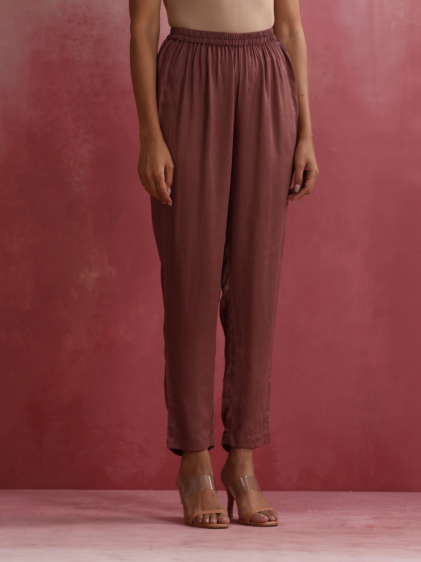 trueBrowns Brown Modal High low Kurta Set | Swadesiicart
