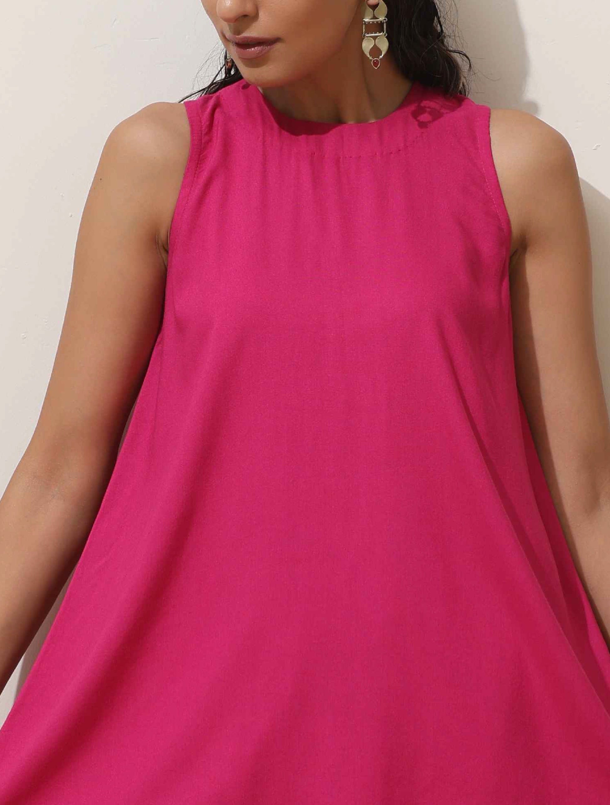 trueBrowns Pink Viscose Co-ord Set - Swadesiicart