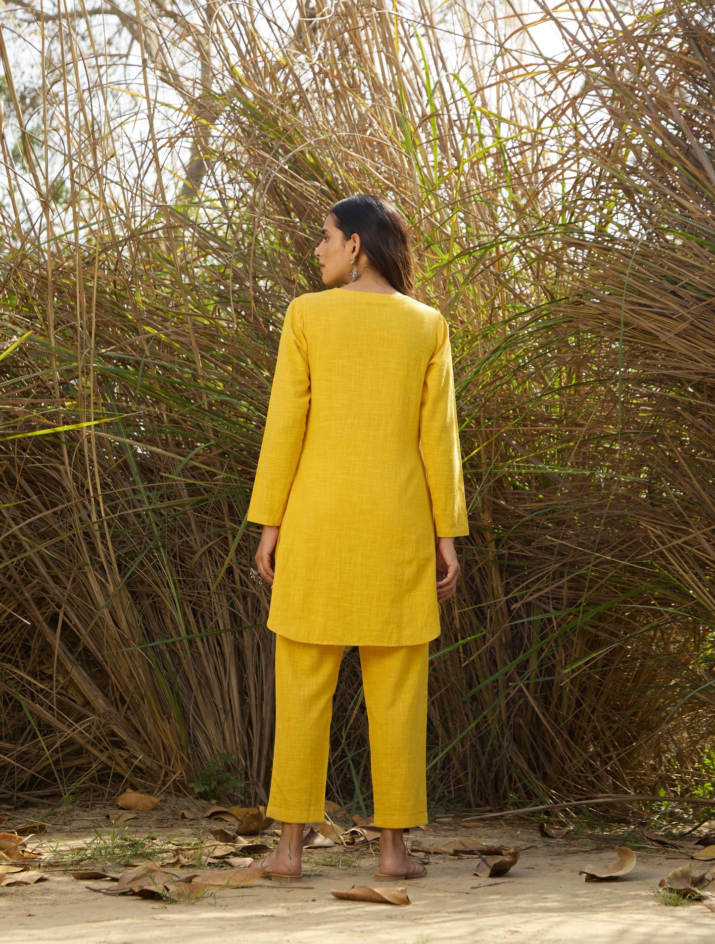 trueBrowns Mustard Cotton Co-ord Set - Swadesiicart
