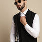 Even Apparels Men's Black Waistcoat with Notched Lapel | Swadesiicart