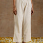 trueBrowns Ivory Gold Cotton Flared Kurta Set | Swadesiicart
