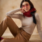 InWeave Women's Bright Rust Fur Neckpiece - Swadesiicart