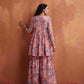 trueBrowns Orange Print Sharara Set | Swadesiicart