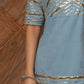 Pomcha Jaipur Powder Blue Pure Cotton Sharara Set | Swadesiicart