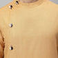 Even Apparels Mustard Sherwani Kurta With Asymetrical Cut | Swadesiicart