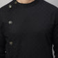Even Apparels Black Sherwani Kurta With Asymetrical Cut | Swadesiicart