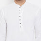 Even Apparels White Solid Kurta With Band Collar | Swadesiicart