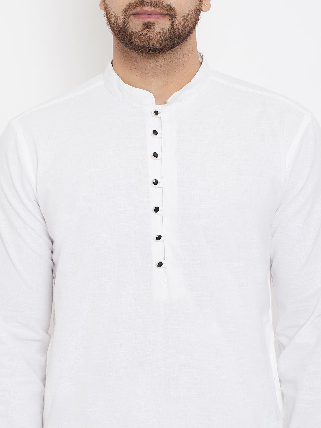 Even Apparels White Solid Kurta With Band Collar | Swadesiicart
