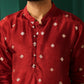 trueBrowns Men's Maroon Diamond Viscose Silk Long Kurta | Swadesiicart