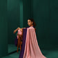 trueBrowns Pink Purple Muslin Silk Ready to Wear Saree | Swadesiicart