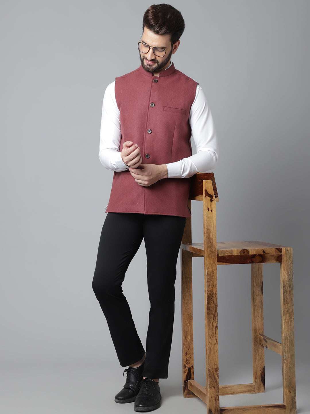 Even Apparels Men's Brown Pure Wool Nehru Jacket | Swadesiicart