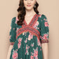 Ahalyaa Women Floral Printed Empire Ethnic Dress | Swadesiicart