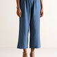 trueBrowns Light Blue Sleeveless Flared Kurta Pant Set | Swadesiicart