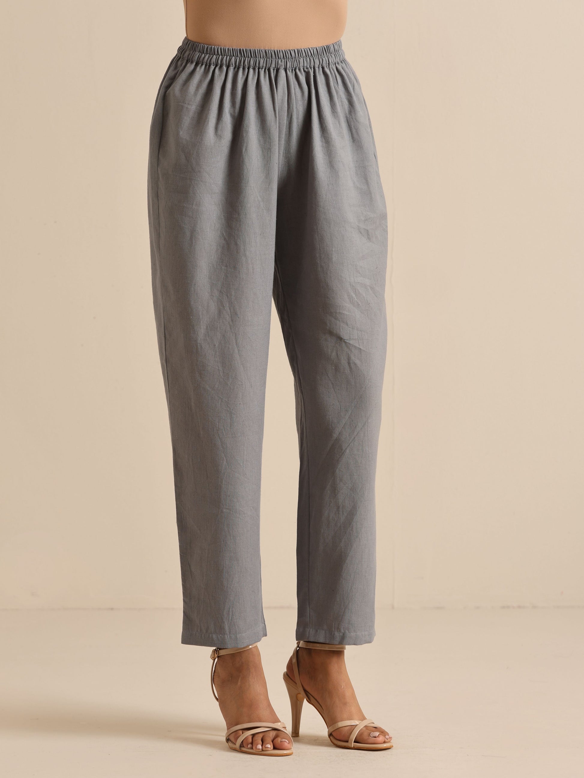 trueBrowns Steel Blue Khadi Relaxed Co-Ord Set - Swadesiicart
