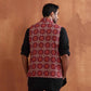 trueBrowns Men's Beige Printed Nehru Jacket | Swadesiicart