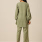 trueBrowns Sage Slub Textured Short Co-Ord Set - Swadesiicart