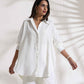 trueBrowns White Cotton Check Shirt Co-ord Set - Swadesiicart