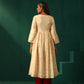 trueBrowns Ivory Geometric Floral Viscose Silk Anarkali Kurta Pant Set | Swadesiicart