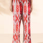 trueBrowns Maroon Cotton Ikat Flared Co-ord Set - Swadesiicart