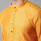 Even Apparels Yellow Check Kurta With Band Collar | Swadesiicart