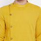 Even Apparels Yellow Pure Cotton Kurta With Band Collar | Swadesiicart