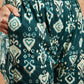 InWeave Women's Peacock Blue Ikkat Print Gota Work Straight Kurta Pant Set - Swadesiicart