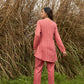 trueBrowns Coral Cotton Dobby Relaxed Co-ord Set - Swadesiicart