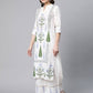 Ahalyaa Women Off White Colour Pure Cotton Printed Kurta Palazzo Set With Dupatta | Swadesiicart