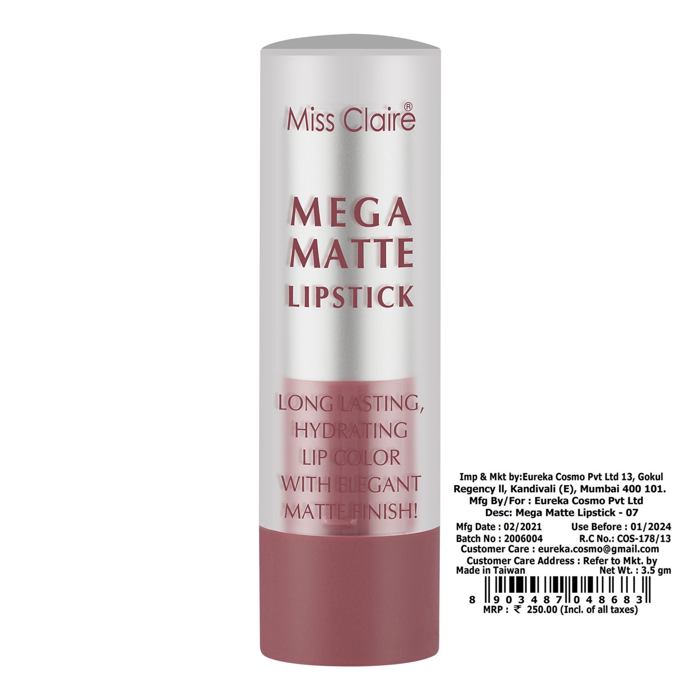 Miss Claire Mega Matte Lipstick - 7 | Swadesiicart