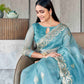 Tikhi Imli Floral Gotta Patti Organza Heavy Work Saree | Swadesiicart