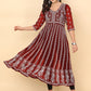 HERE&NOW Scoop Neck Chikankari Embroidered Thread Work Georgette Anarkali Kurta | Swadesiicart