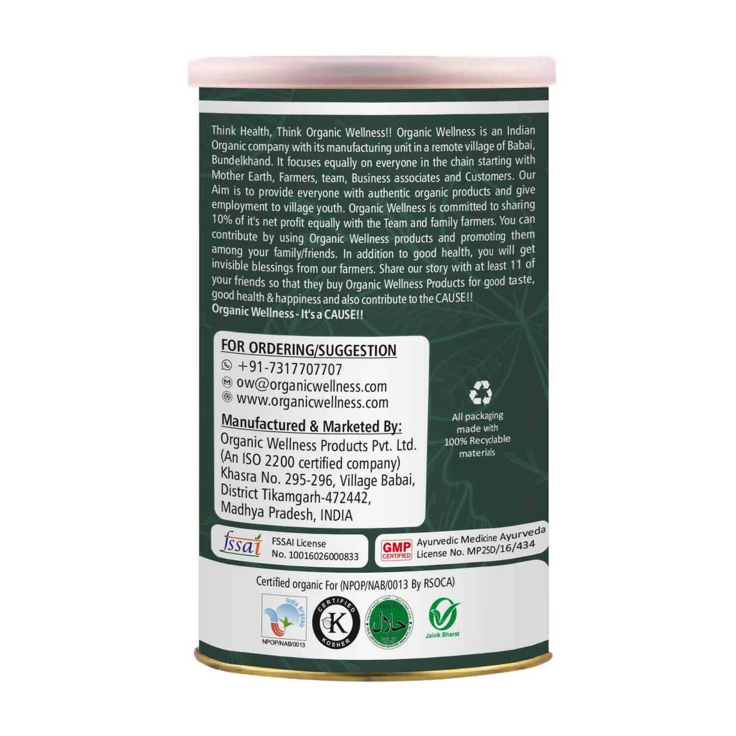 Organic Wellness Hair Cleanser - Swadesiicart