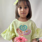 ArthLife Yellow Donuts Embroidered Dress