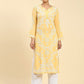 HOUSE OF KARI Ethnic Motifs Embroidered Chikankari Straight Kurta | Swadesiicart